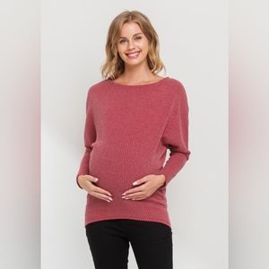Maternity Sweater Red NWT Ribbed